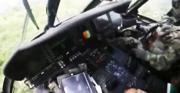 Pilot helikoptera prawie zarobił kulkę w głowę